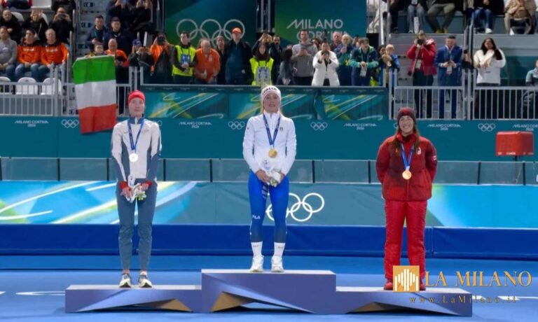 impresa di Francesca Lollobrigida, è oro con record olimpico nei 3000m nel pattinaggio di velocità